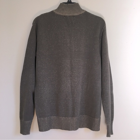 Structure Mens Pull Over Half Zip Grey Brown Sweater - Picture 5 of 15